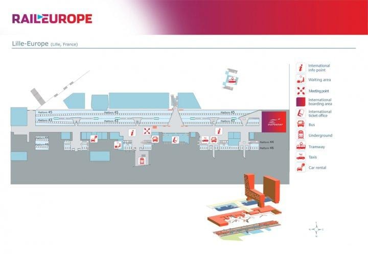 Järnvägsstationen Lille europe karta