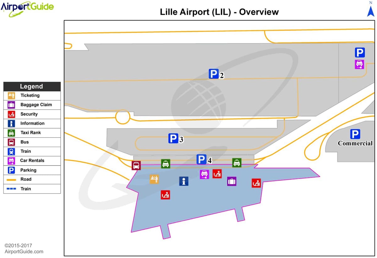 karta över Lille flygplats