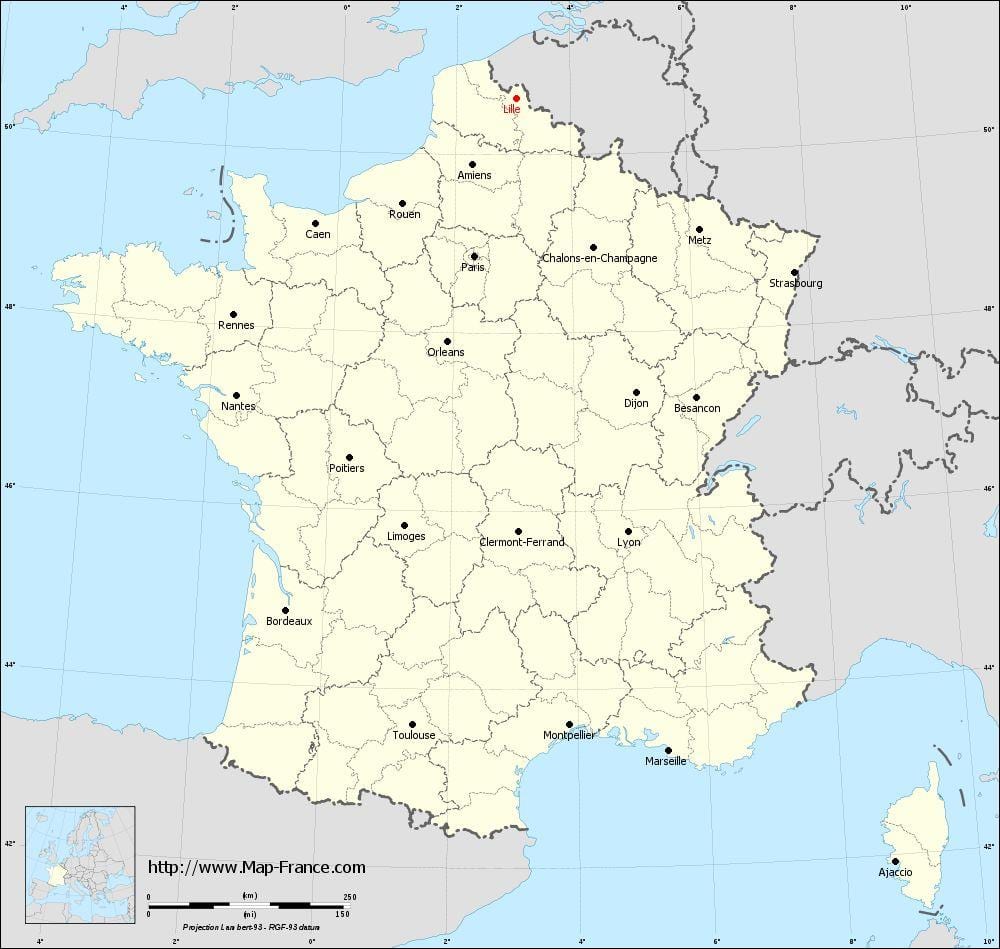 geografisk karta över Lille