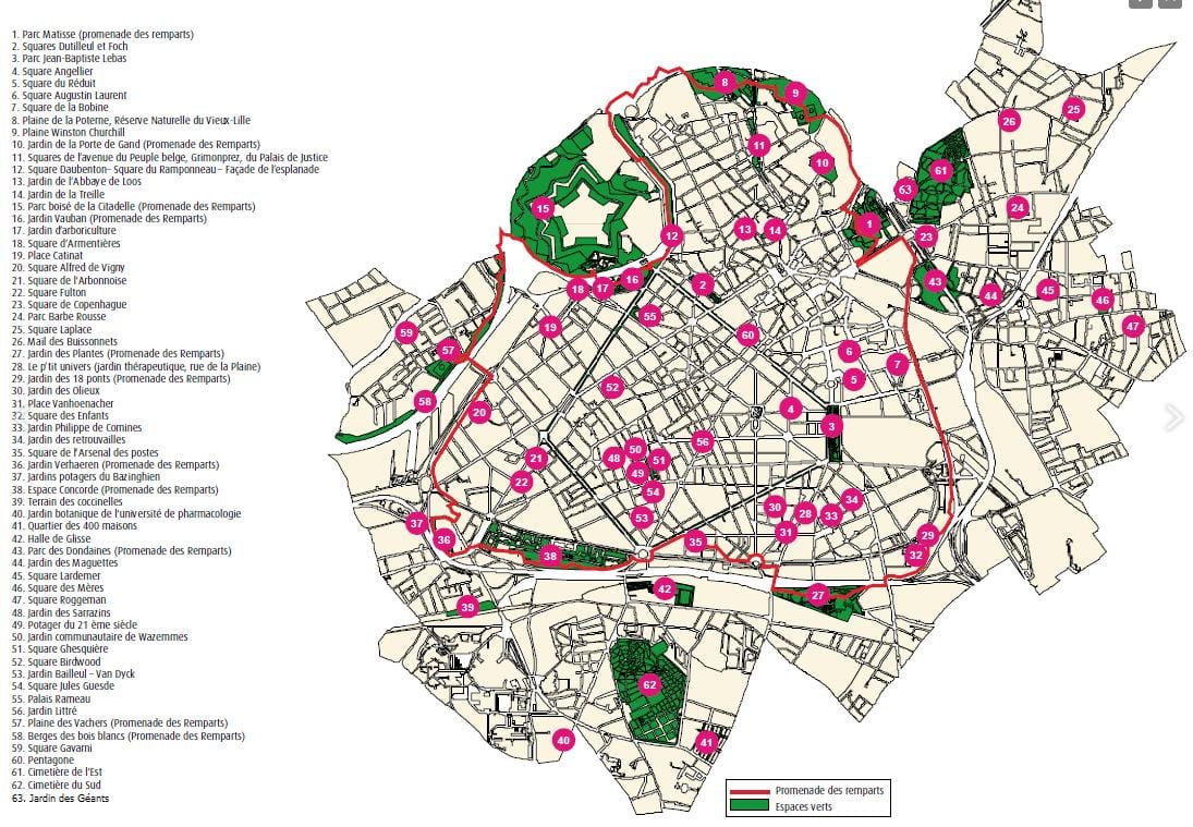 karta över Lille monument