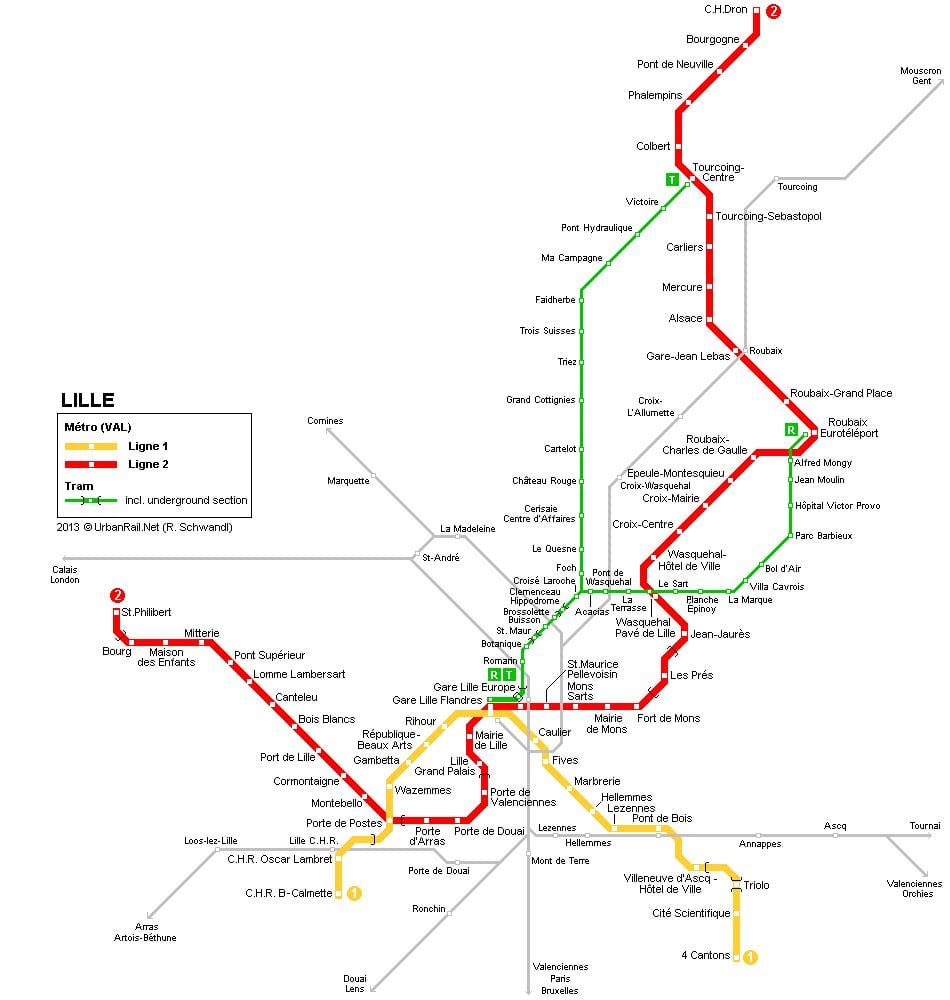 karta över Lille tåg